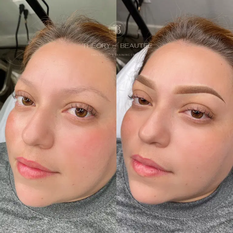 Fuller hybrid brows creating structure while preserving a natural look.