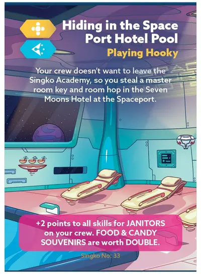 Hiding in the Space Port Hotel Pool — card 33