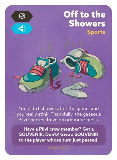 Off to the Showers — card 119