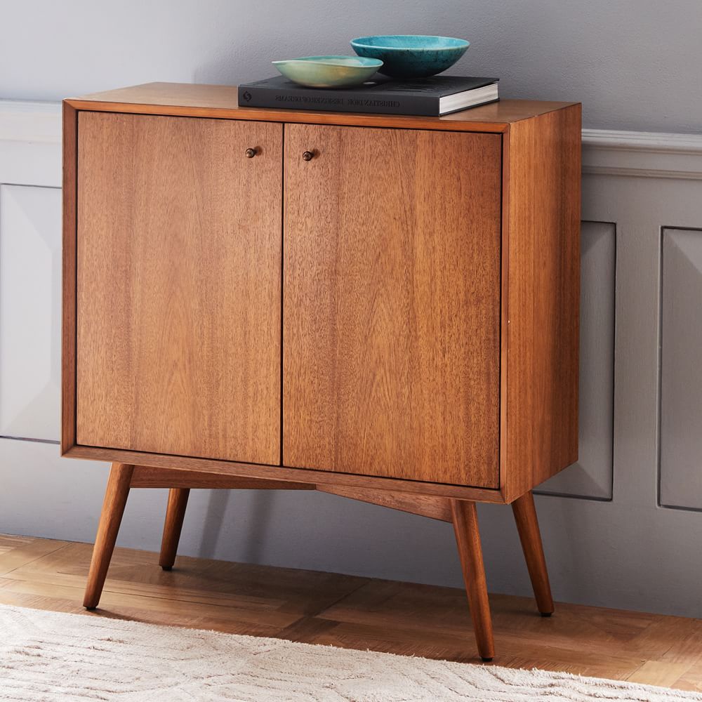 Mid-Century Open Storage Single Bathroom Vanity (24–49) - Acorn