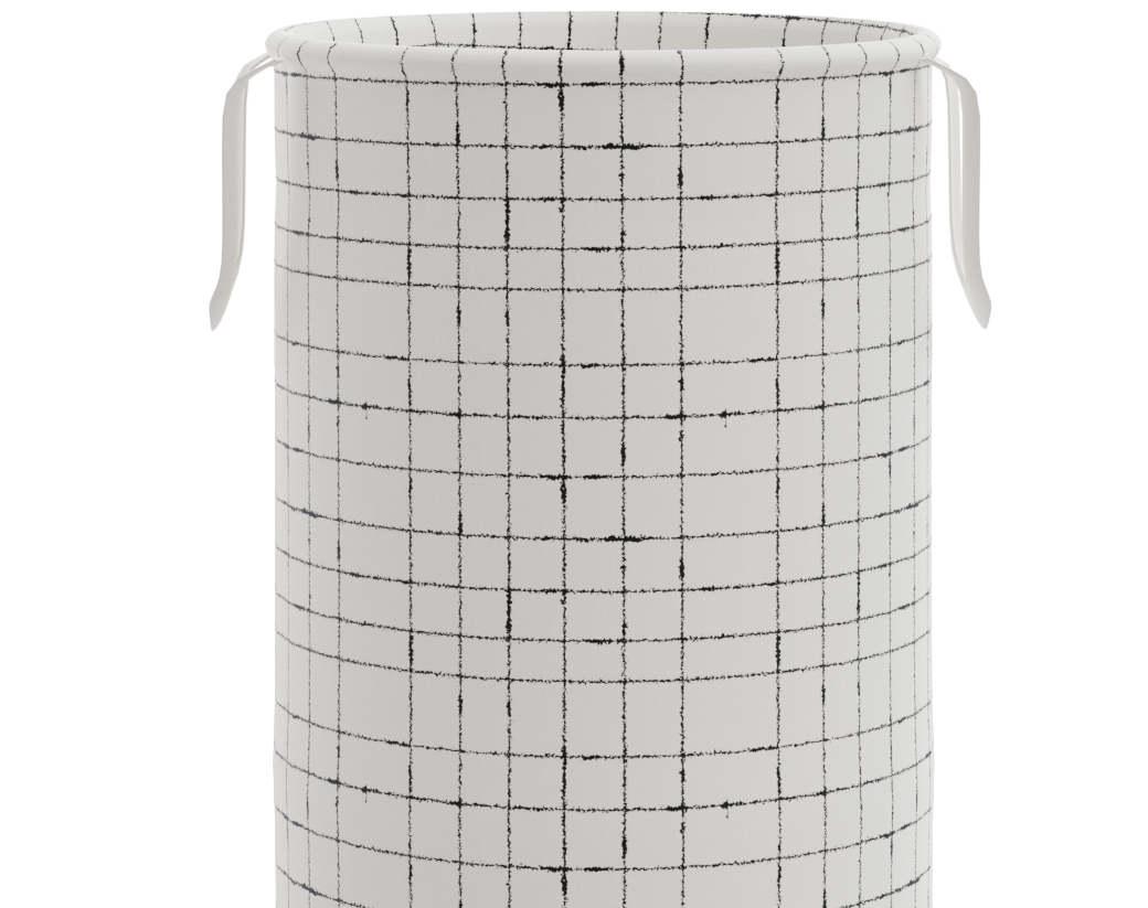 Scrunchable Round Laundry Hamper Blue Stitch Grid - Brightroom™