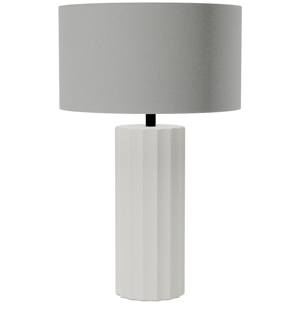 scallop white concrete table lamp