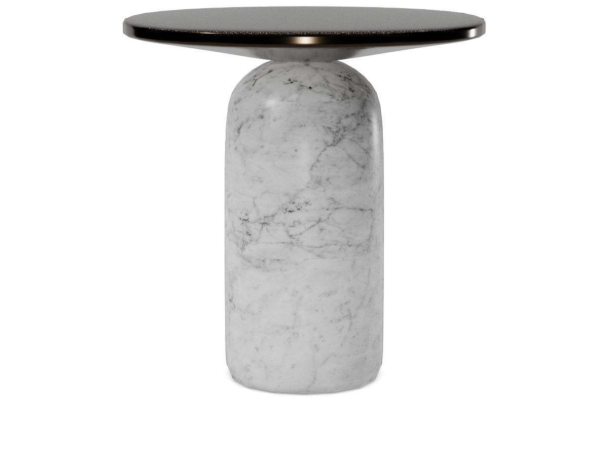 Martini Side Table with White Marble Base