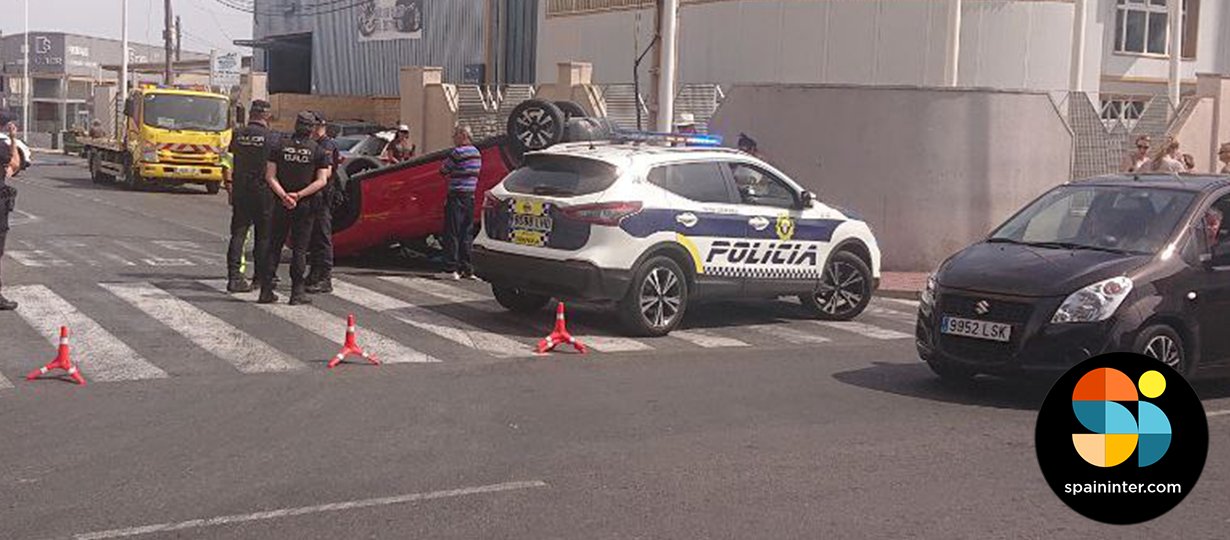 Car overturned in Torrevieja