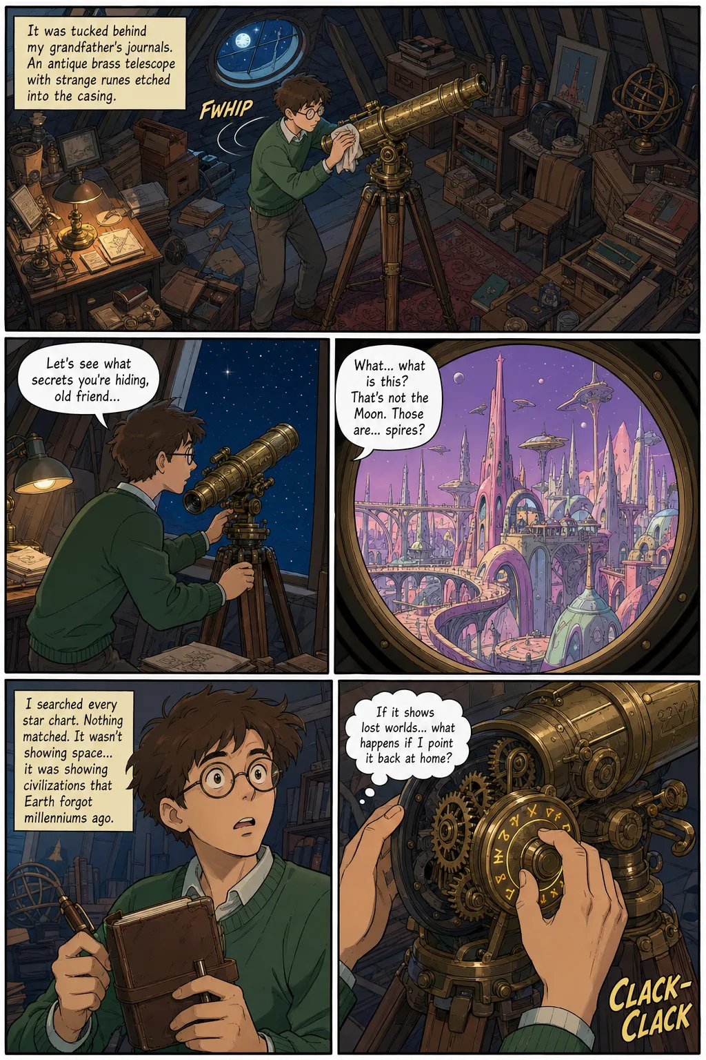 The Forgotten Planet, European BD style sci-fi comic page (2 pages, English)