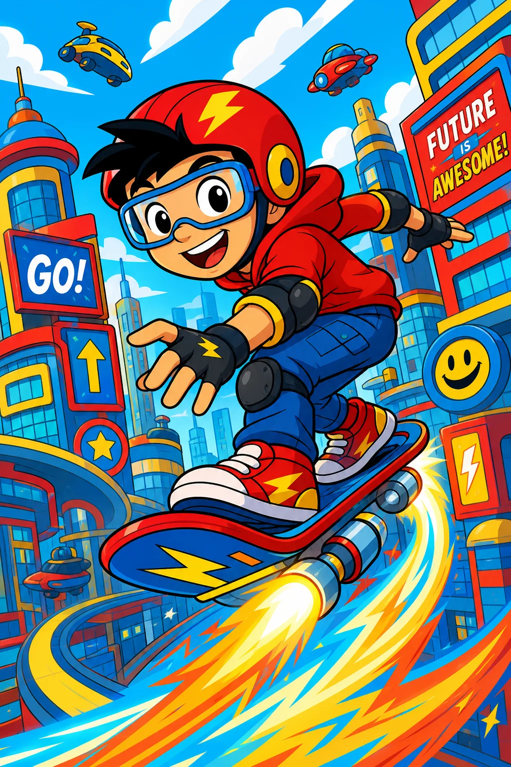 Cartoon Adventure comic style example, Saturday-morning thick outlines, bold
