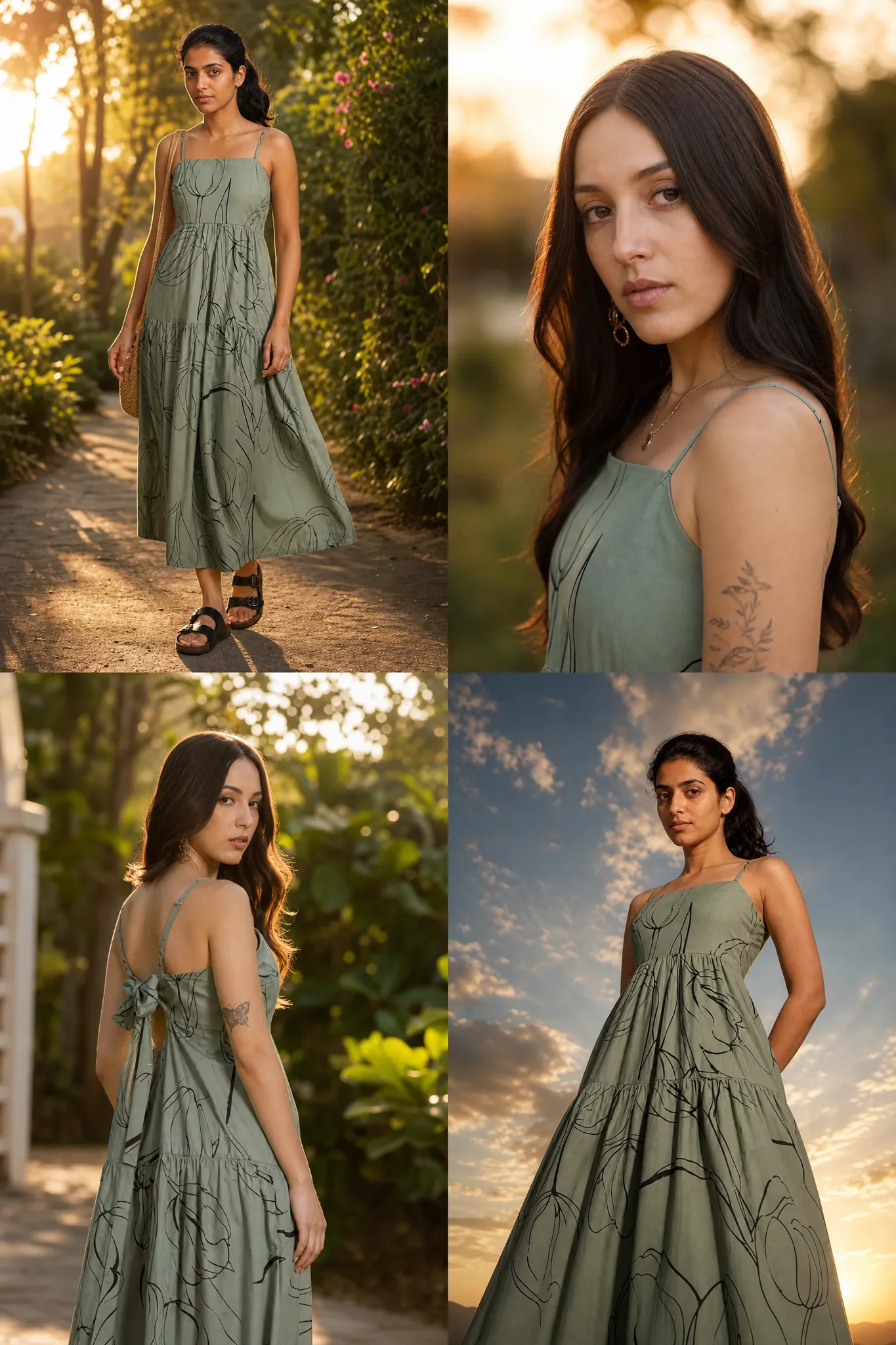 Model Photoshoot real output, Golden Hour Outdoor preset