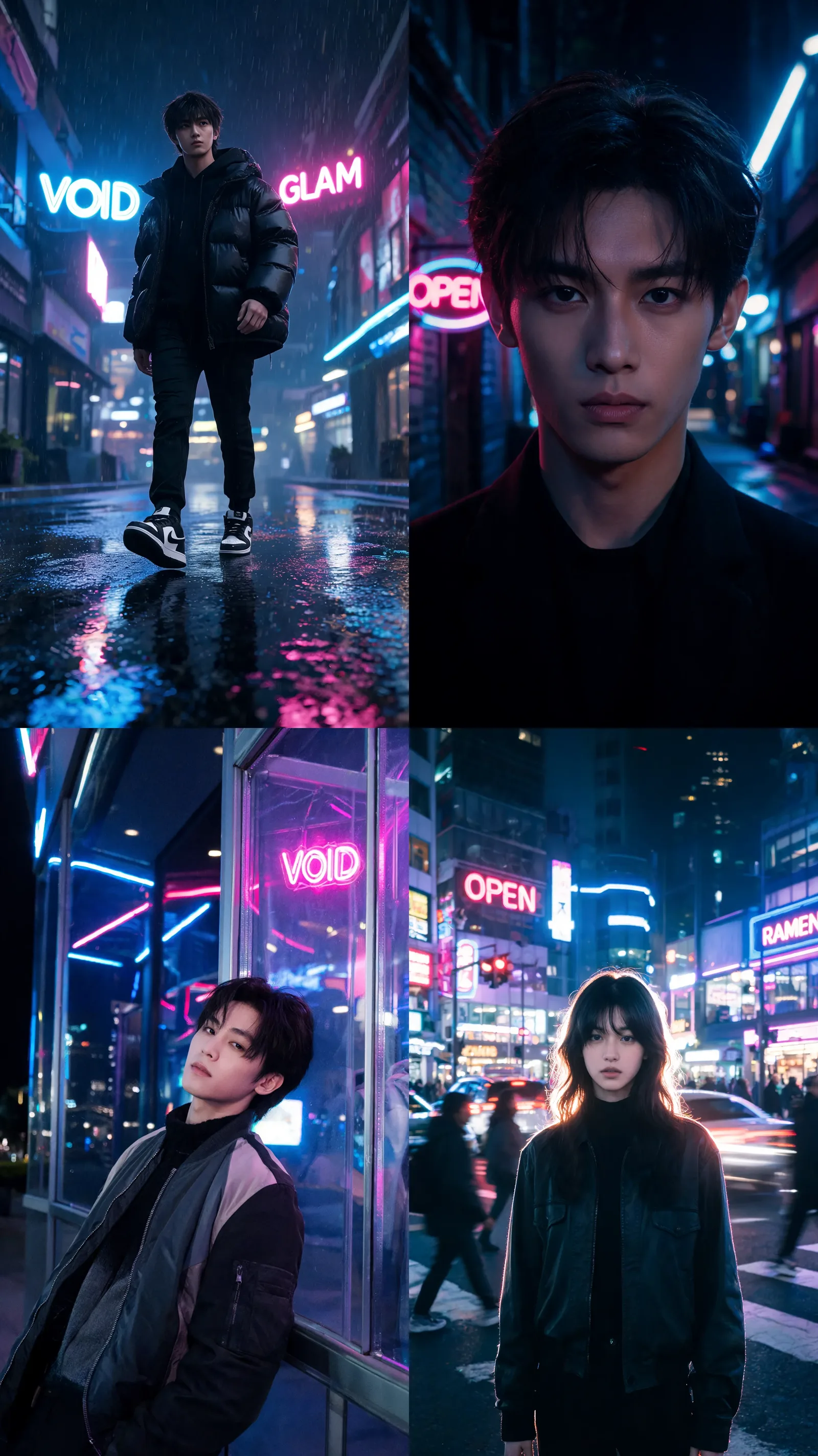Model Photoshoot real output, Neon Night preset