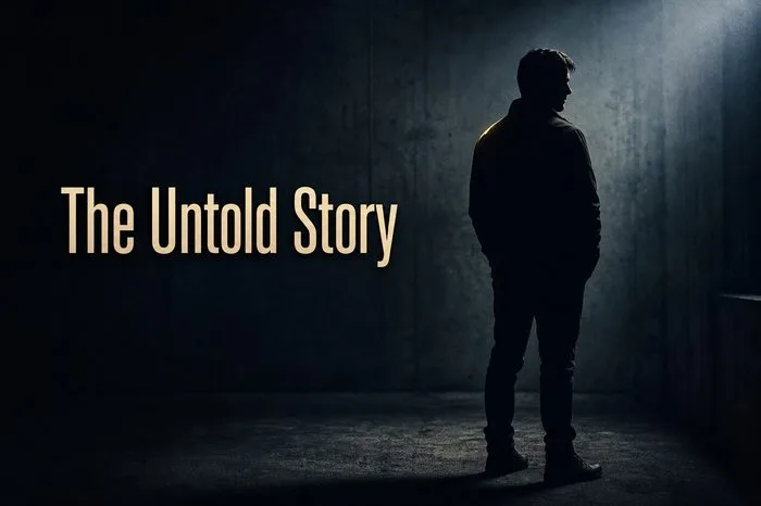 Cinematic Dark thumbnail style: a moody, high-contrast film-still look with display type