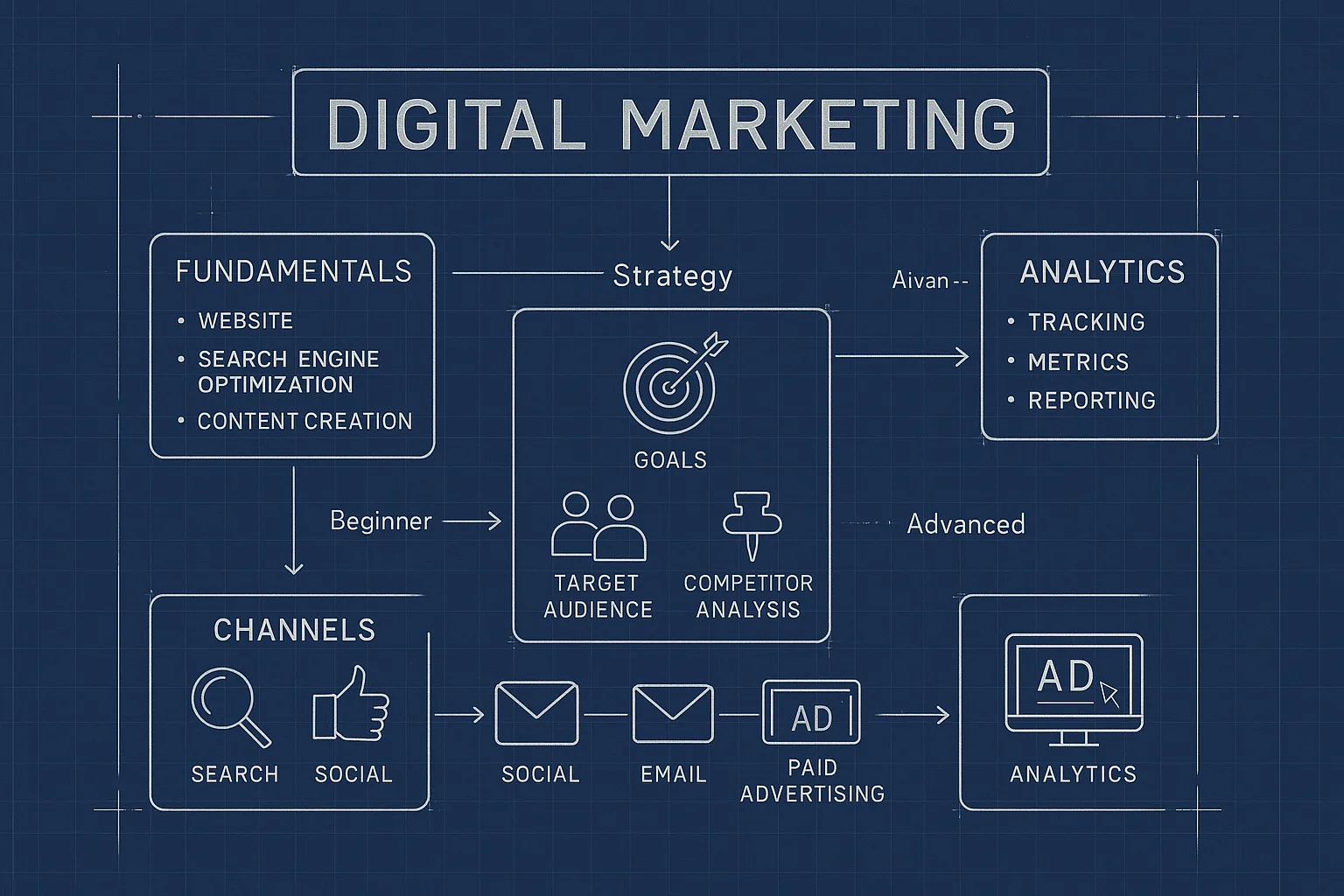 Blueprint example: Digital Marketing framework from beginner to advanced