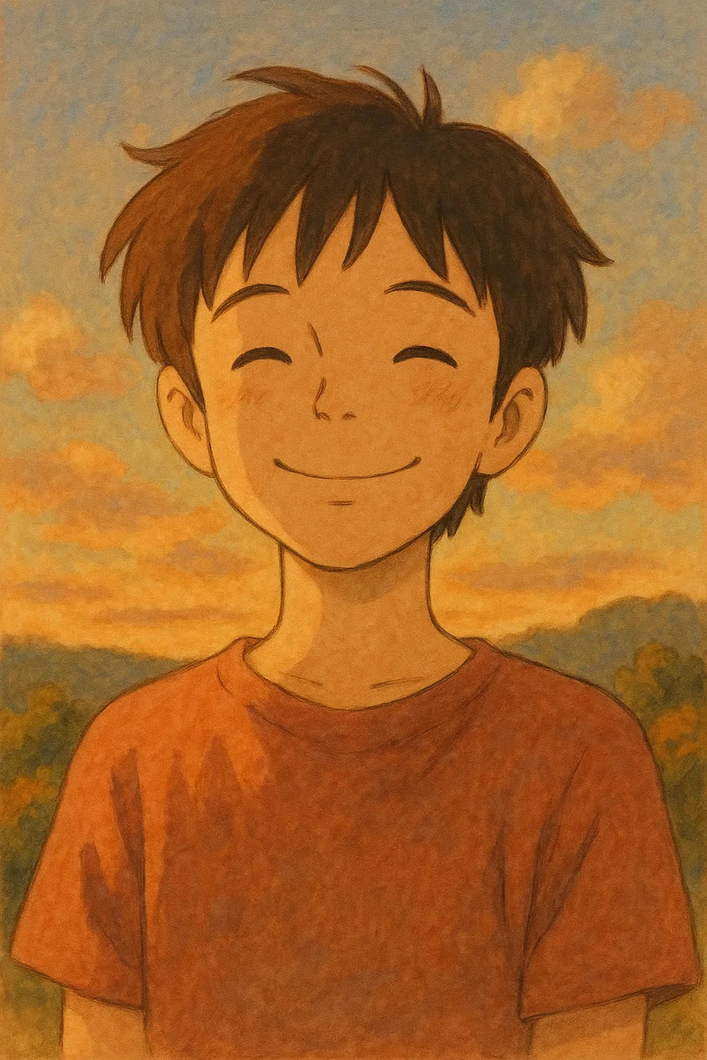 Studio Ghibli-Style photo style transform example: warm hand-painted anime look