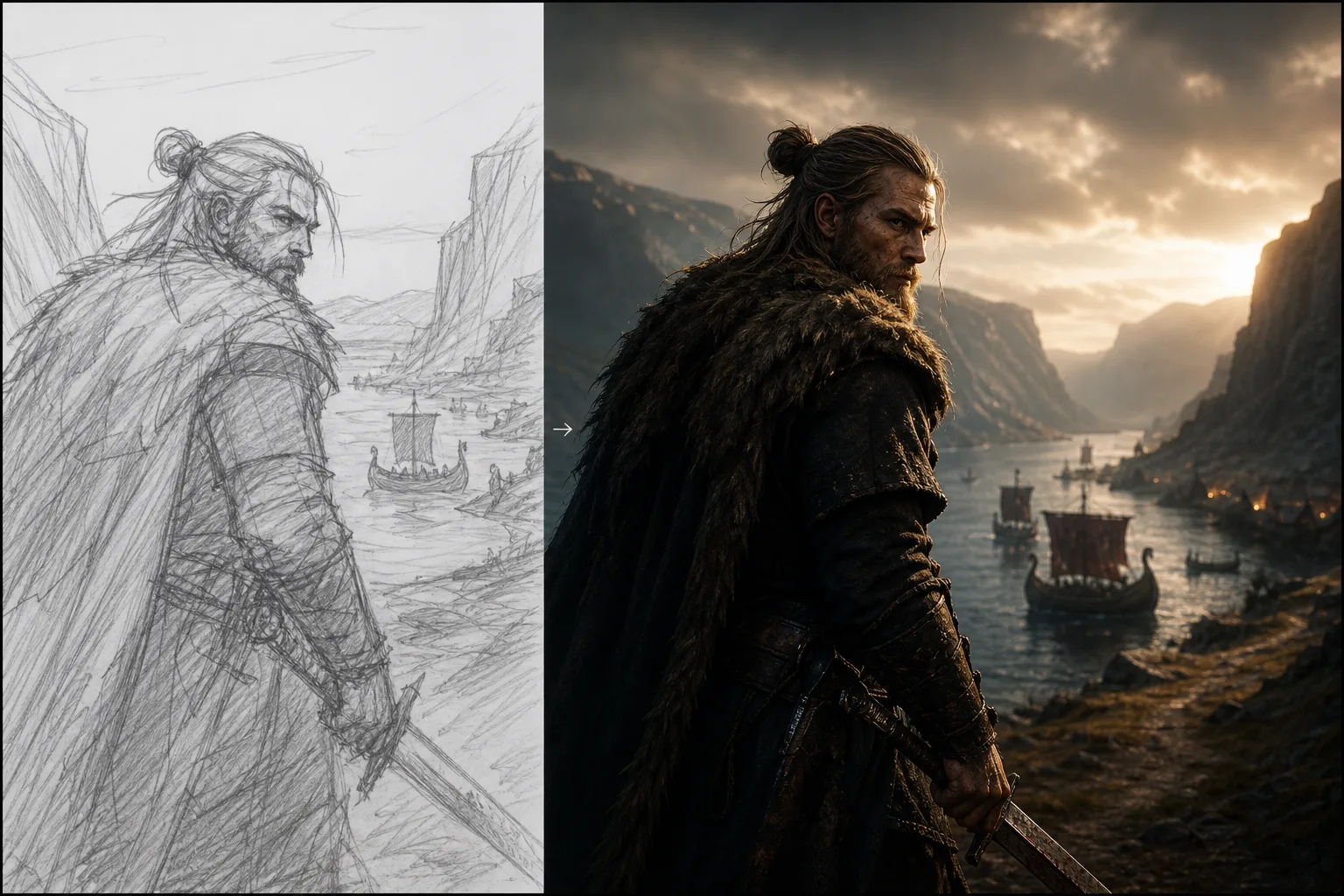 Draw-to-paint, turn a rough sketch into a finished frame