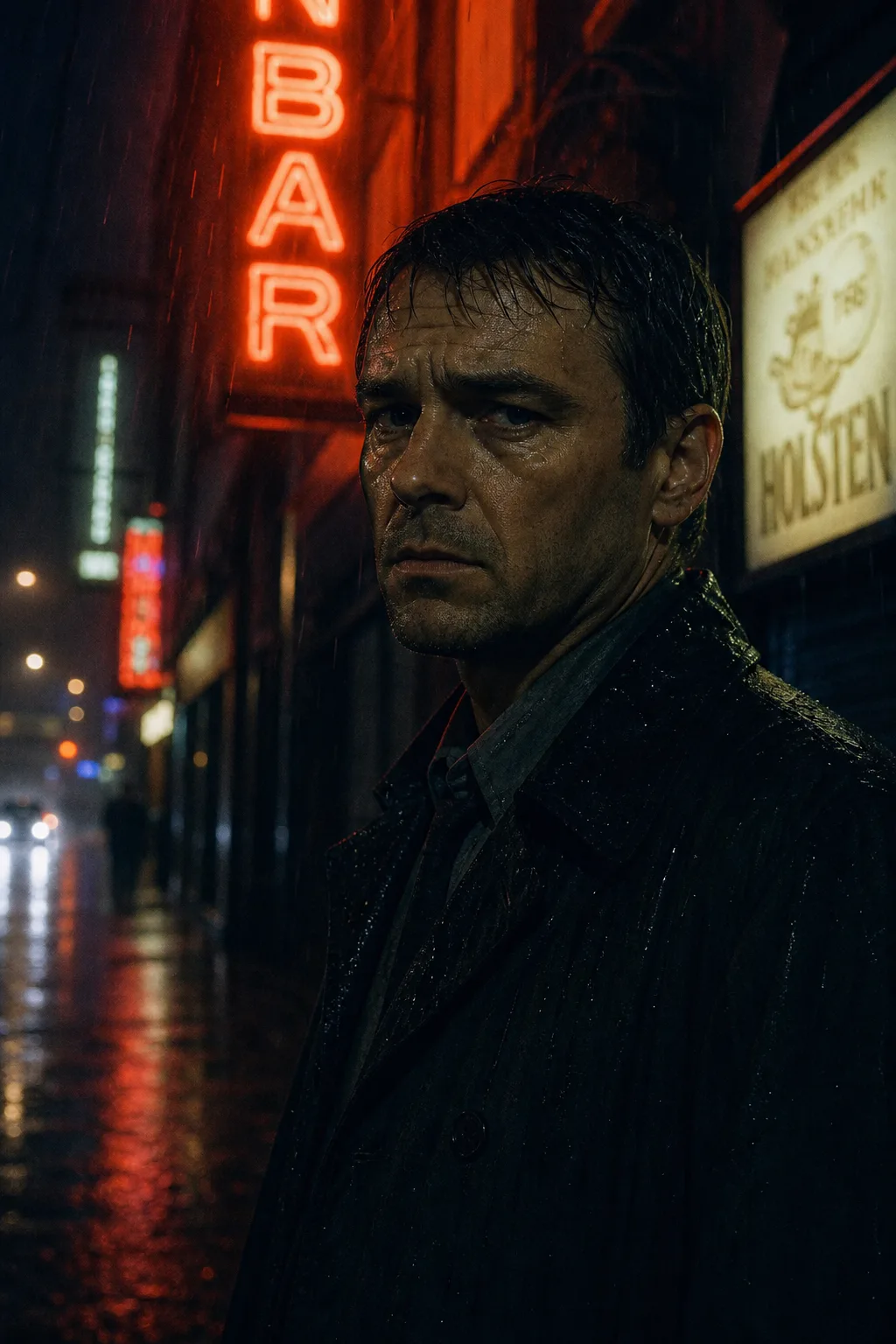 Cinematic portrait of a detective generated from a text prompt