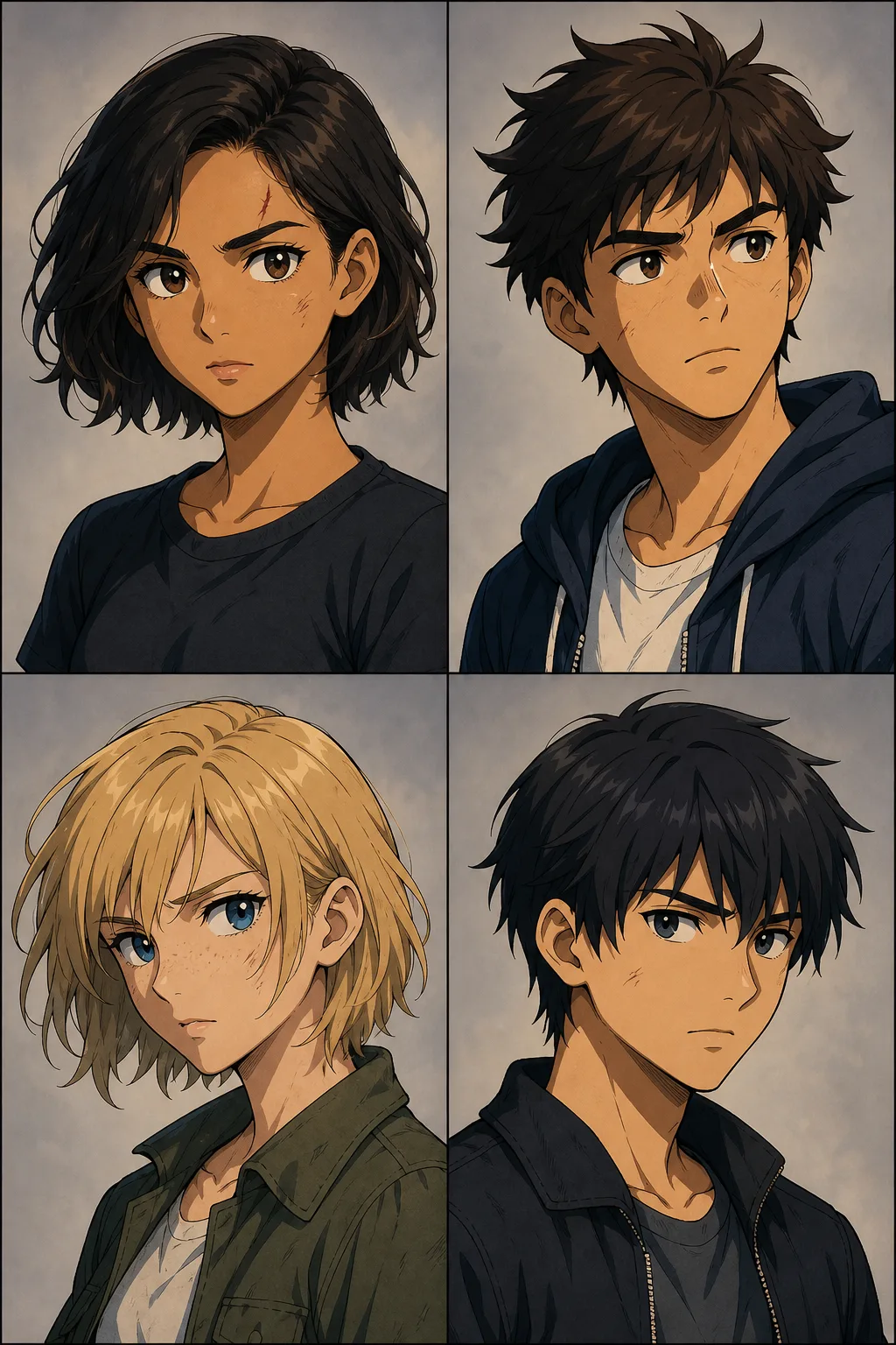 Casting lineup: young hero, anime character design