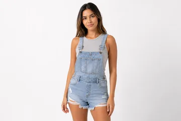 Flat clothing image turned into a model wearing it on a studio background