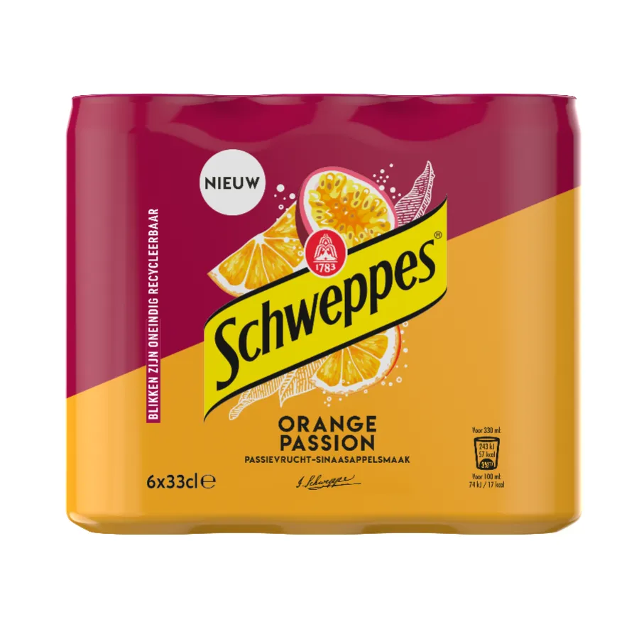 SCHWEPPES ORANGE PASSION BLIK