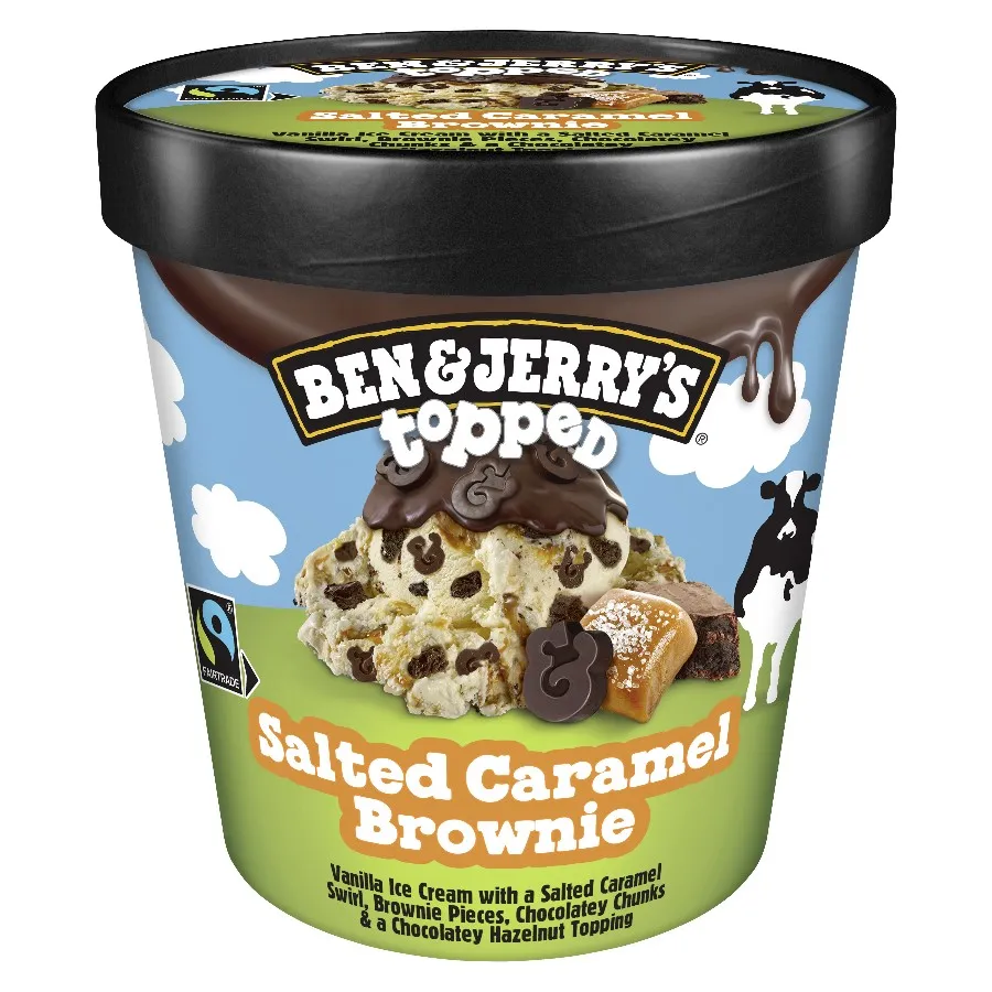 BEN & JERRY'S TOPPED SALTED CARAMEL BROWNIE