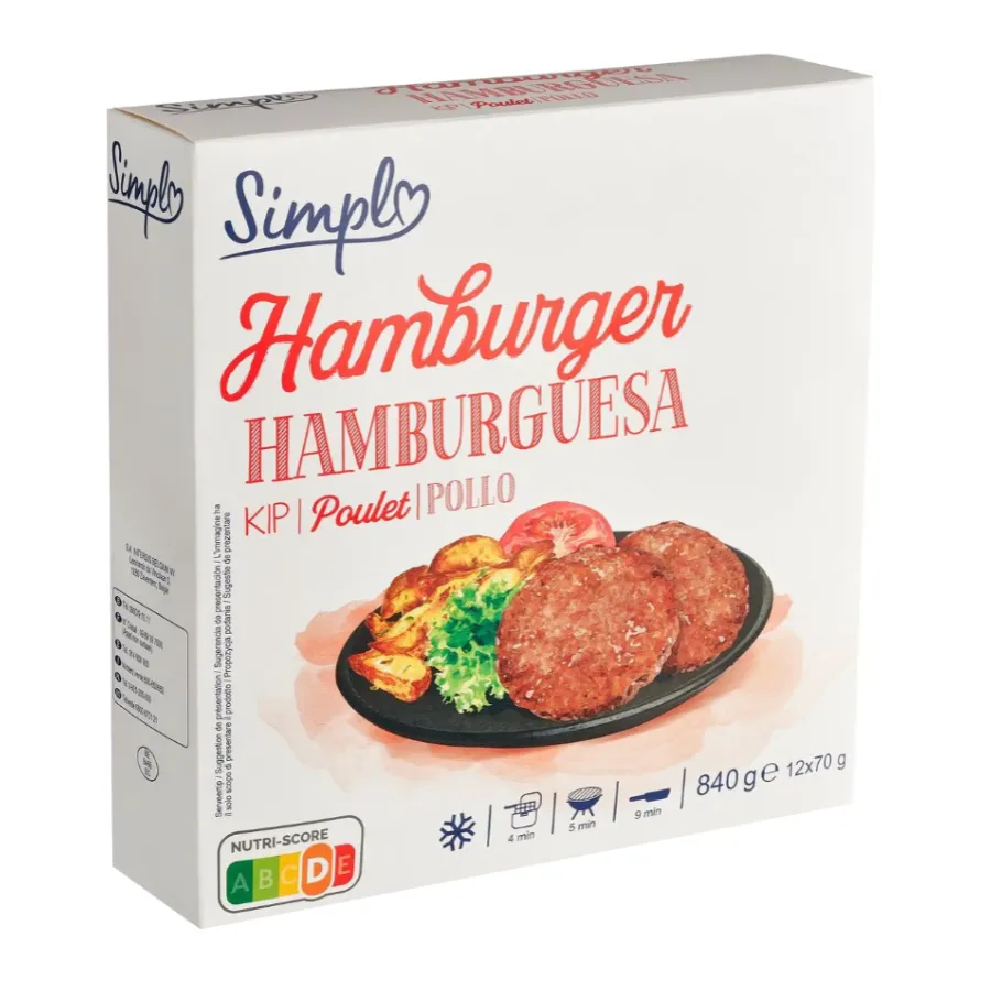 SIMPL HAMBURGERS KIP - 12 STUKS