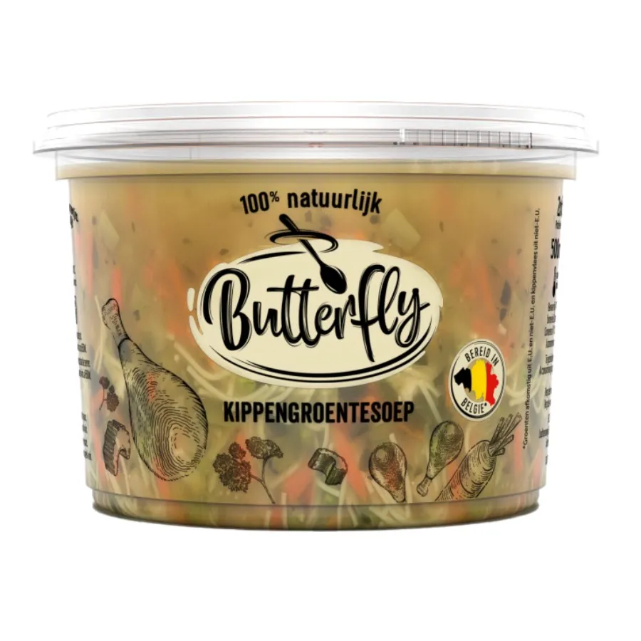 BUTTERFLY KIPPENSOEP MET GROENTEN