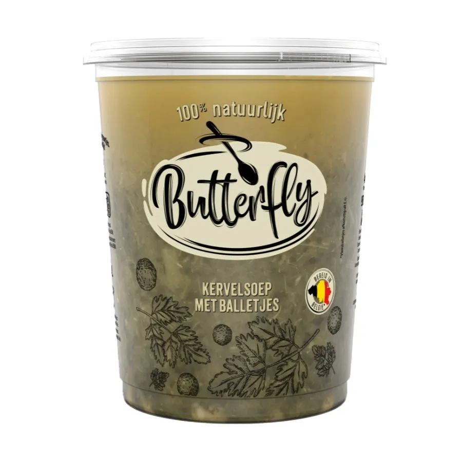 BUTTERFLY KERVELSOEP MET BALLETJES