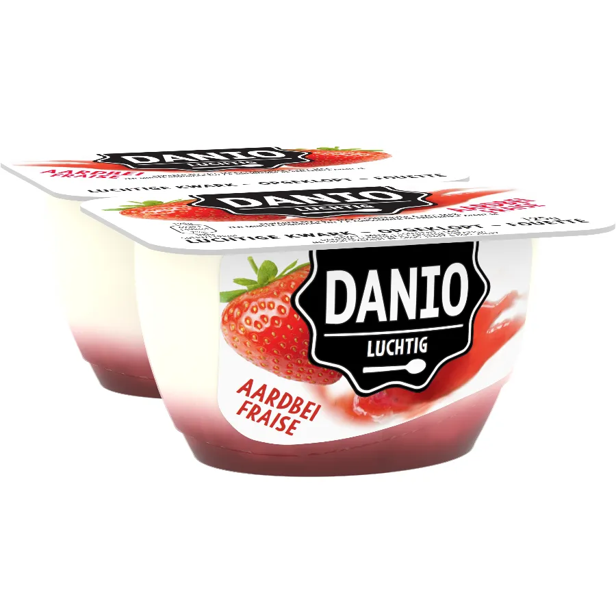 DANONE DANIO OPGEKLOPTE MAGERE VERSE KAAS MET AARDBEI