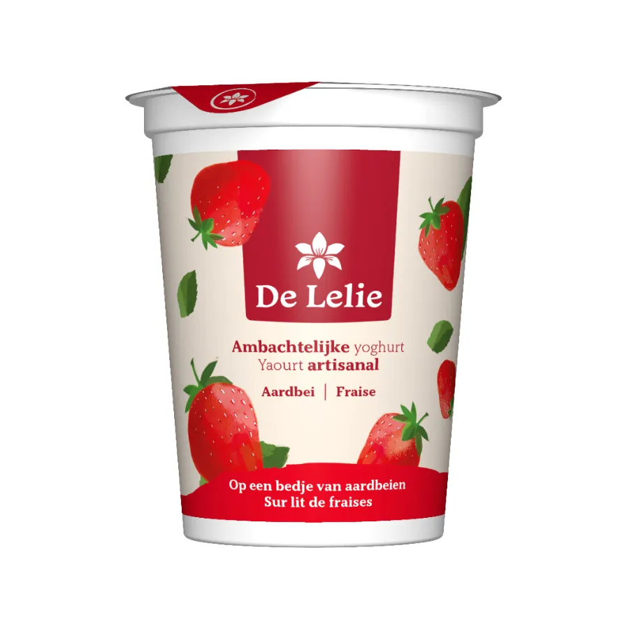 DE LELIE AMBACHTELIJKE YOGHURT AARDBEI