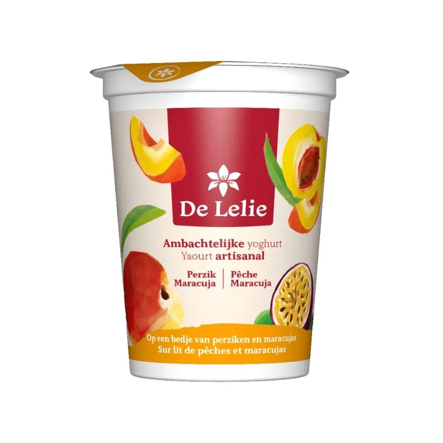DE LELIE AMBACHTELIJKE YOGHURT PERZIK MARACUJA