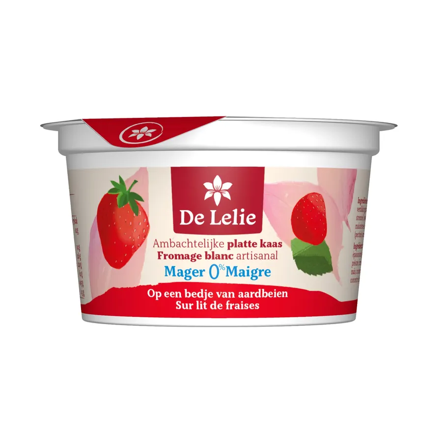 DE LELIE AMBACHTELIJKE PLATTE KAAS MAGER AARDBEI