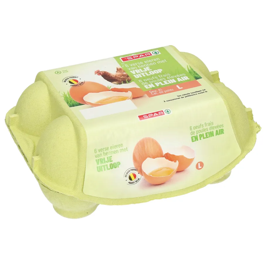 SPAR VRIJE UITLOOPEIEREN LARGE - 6 STUKS