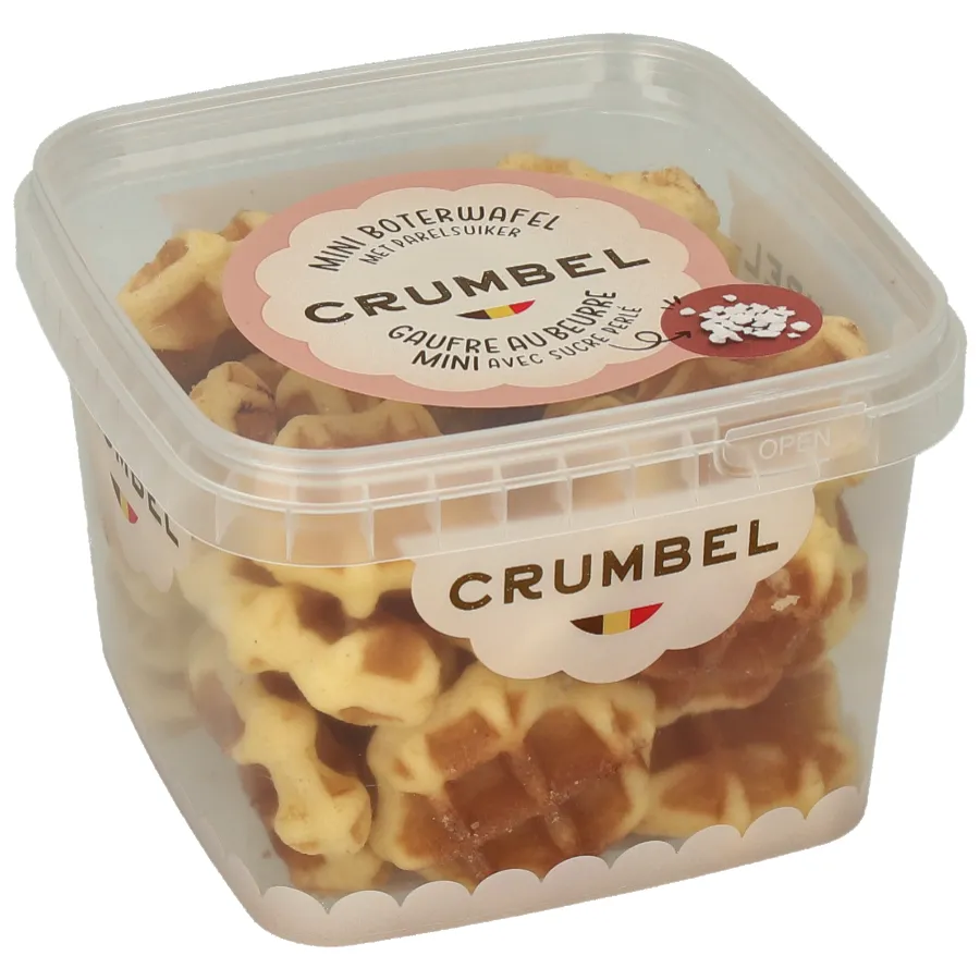 CRUMBEL MINI BOTERWAFELTJES MET PARELSUIKER