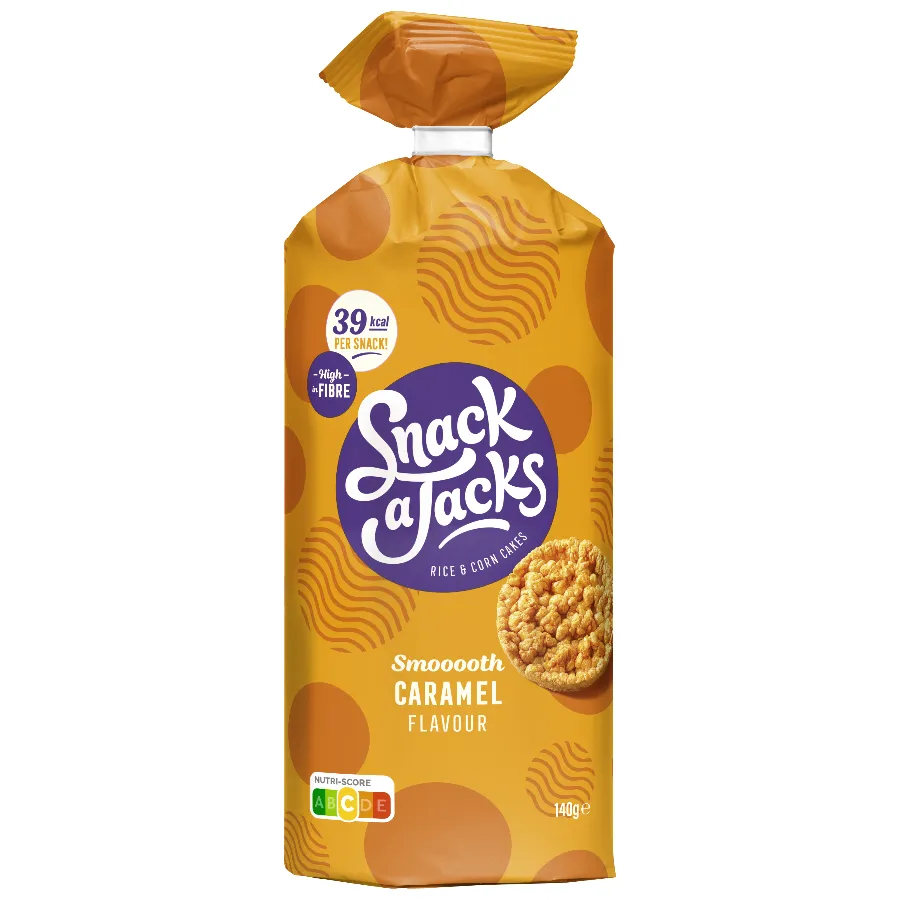 SNACK A JACKS RIJSTWAFEL SMOOTH CARAMEL