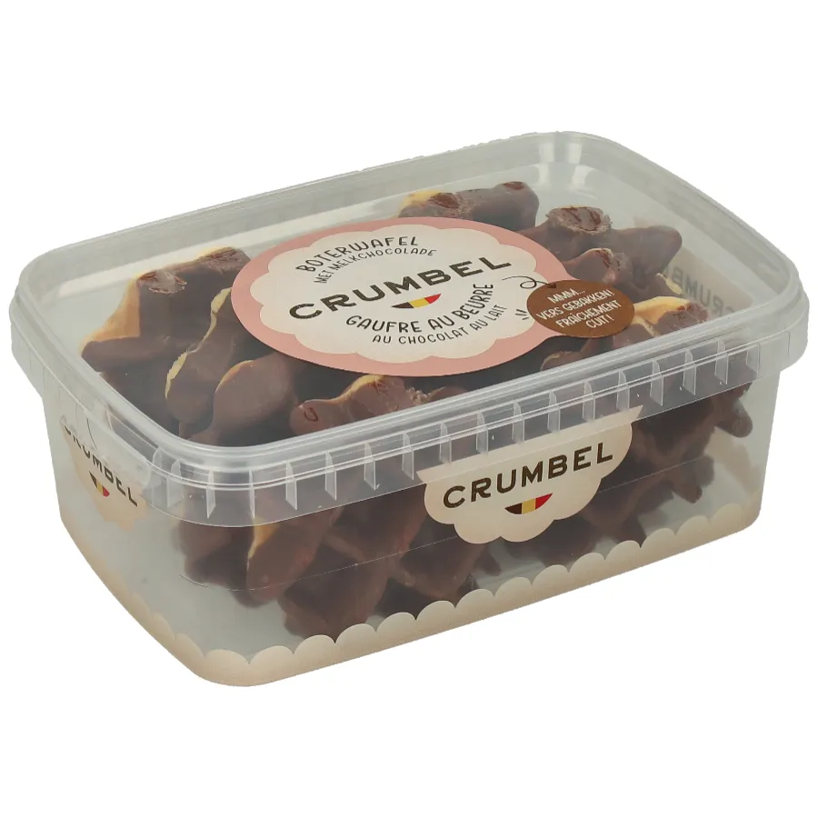 CRUMBEL BOTERWAFELS MET MELKCHOCOLADE - 8 STUKS