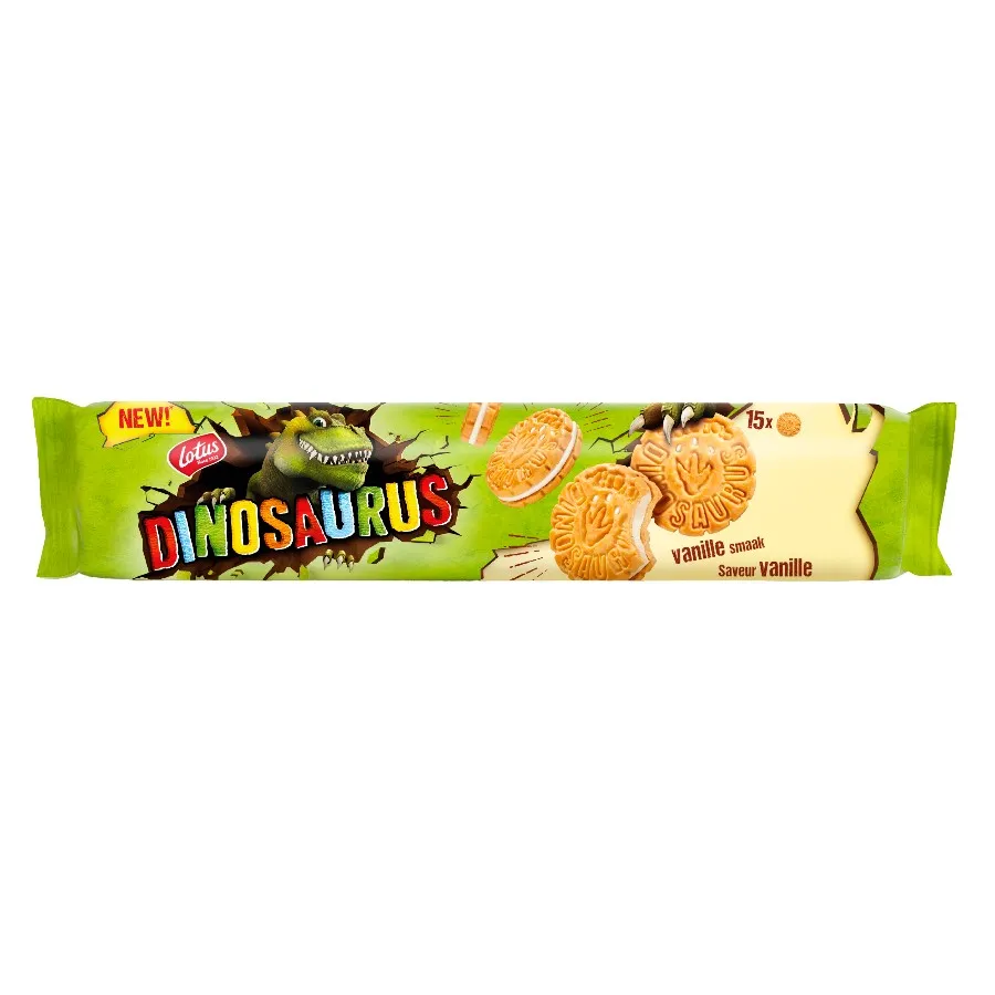 LOTUS DINOSAURUS GEVULD MET VANILLE - 15 STUKS