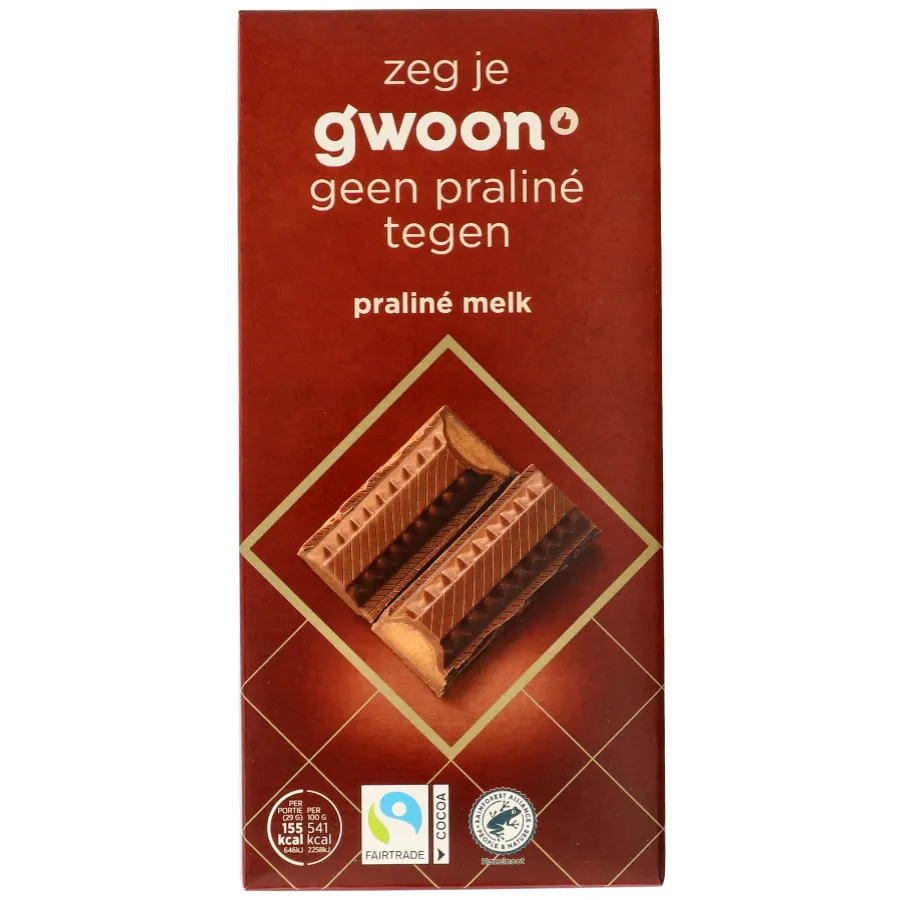 GWOON MELKCHOCOLADE MET PRALINE