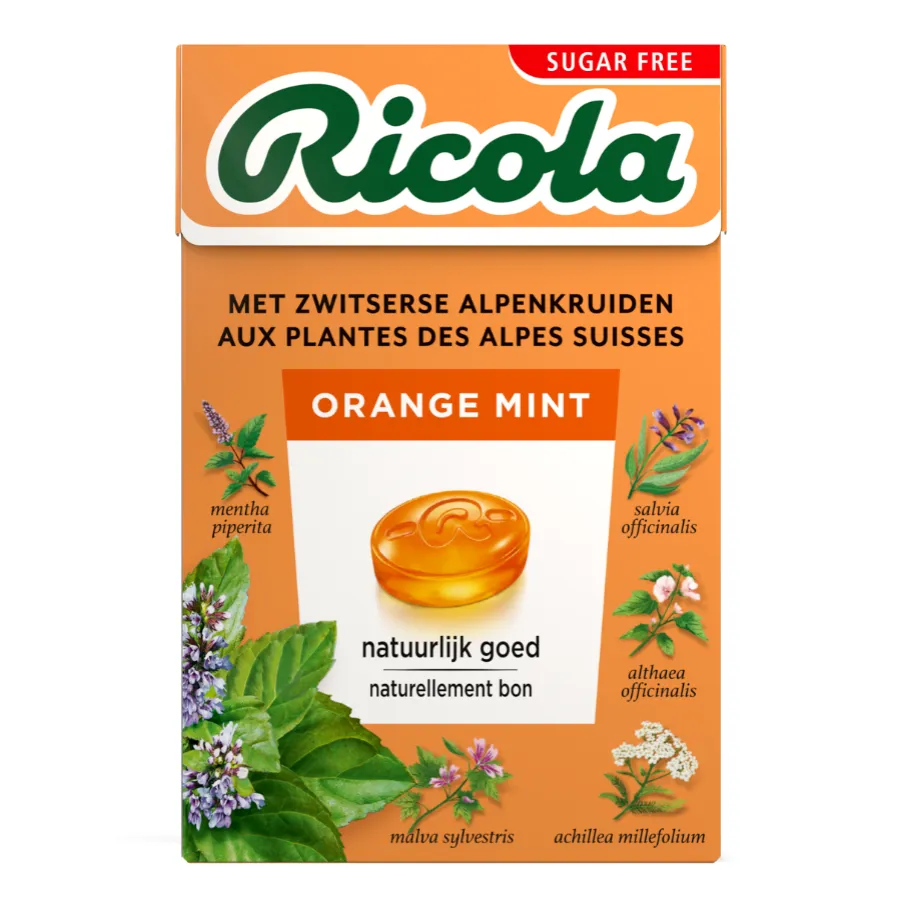 RICOLA ORANGE MINT ZONDER SUIKER BOX