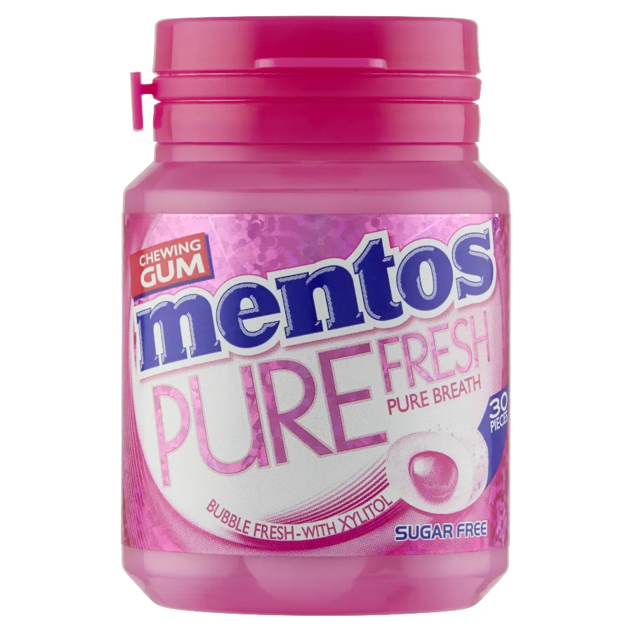 MENTOS PURE FRESH BUBBLE FRESH - 30 STUKS BOTTLE