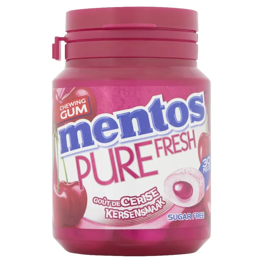 MENTOS PURE FRESH KERSENSMAAK - 30 STUKS BOTTLE