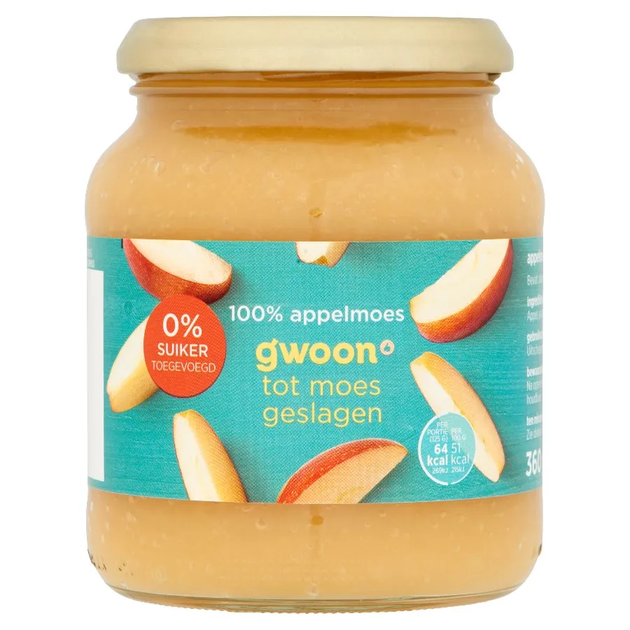 GWOON APPELMOES ZONDER SUIKER GLAS
