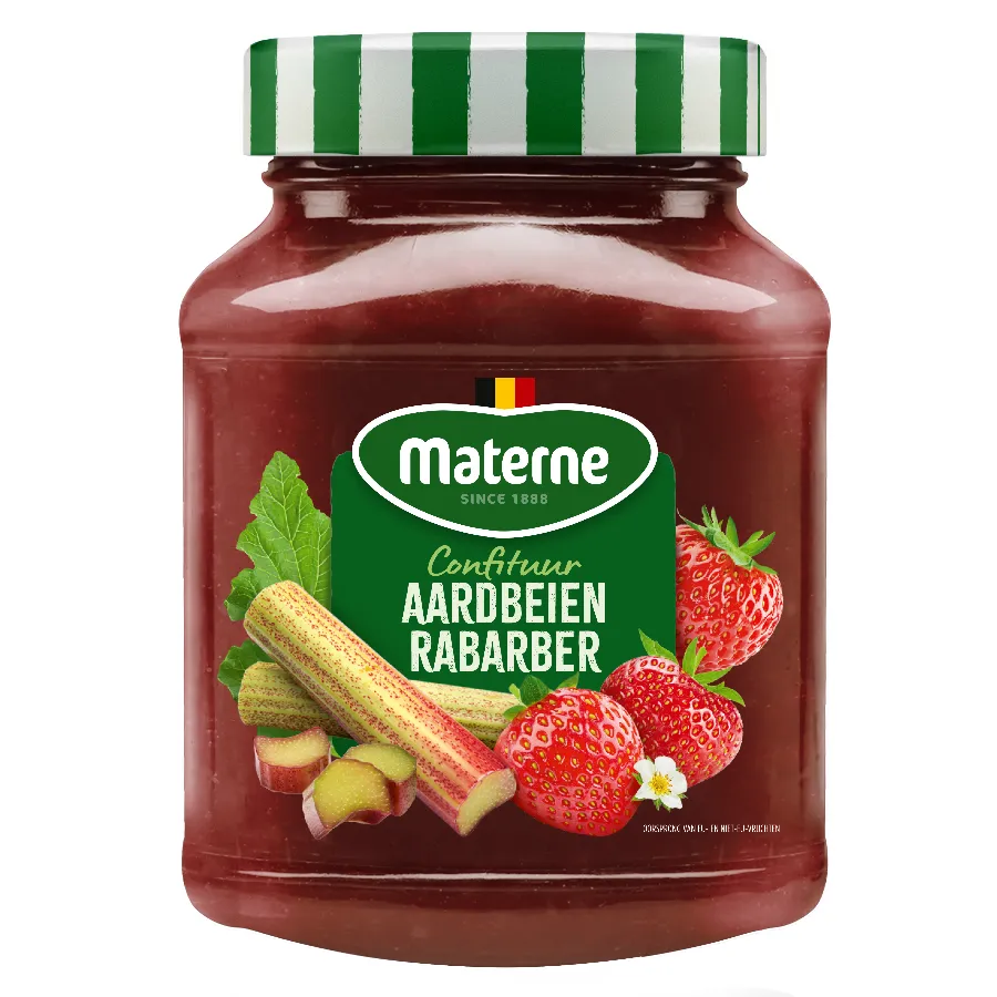 MATERNE CONFITUUR AARDBEI RABARBER