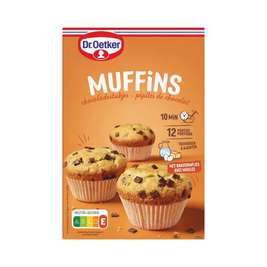 DR. OETKER MUFFINS MET CHOCOLADESTUKJES