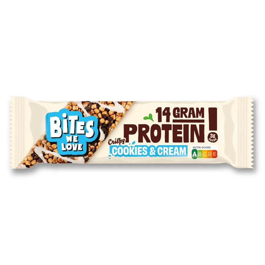 BITES WE LOVE CRISPY PROTEIN COOKIES & CREAM