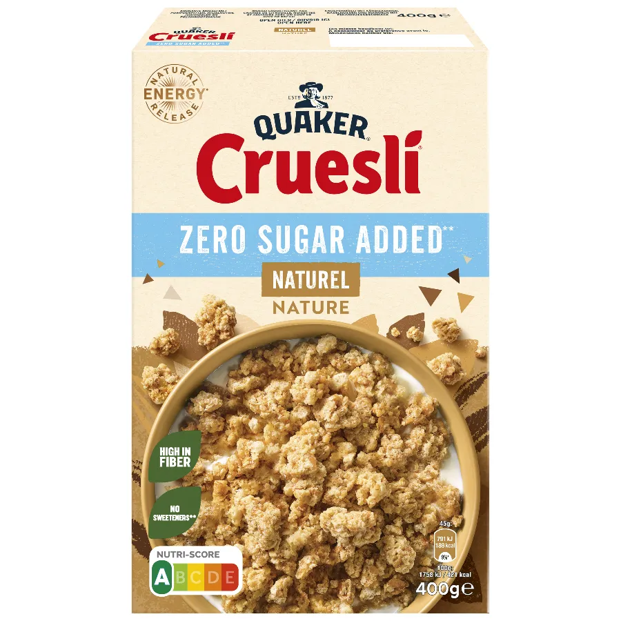 QUAKER CRUESLI NATUUR ZONDER SUIKER