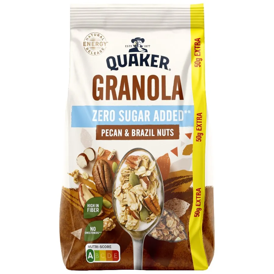 QUAKER GRANOLA PECAN & BRAZIL NUTS ZONDER SUIKER