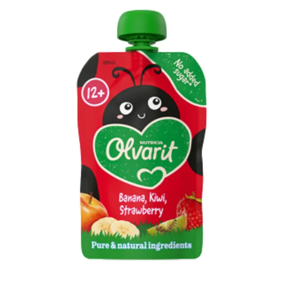 OLVARIT BANAAN-KIWI-AARDBEI (12 MAANDEN+) POUCH