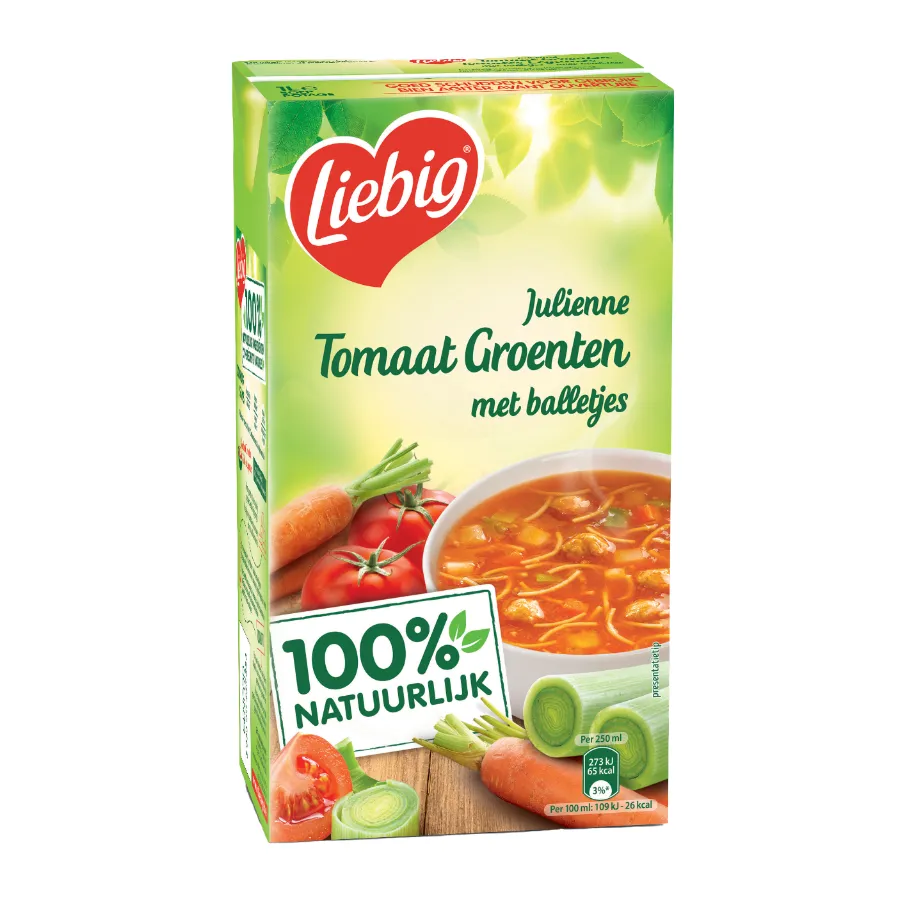 LIEBIG JULIENNE TOMAAT GROENTEN MET BALLETJES BRICK