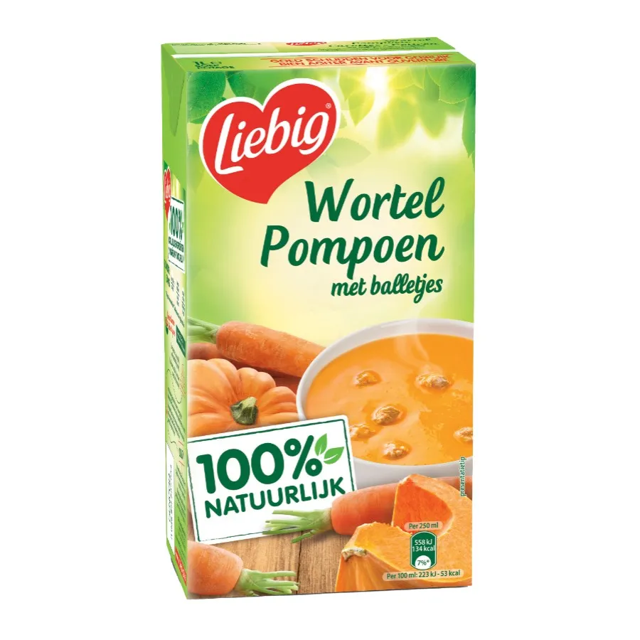 LIEBIG WORTEL POMPOEN MET BALLETJES BRICK