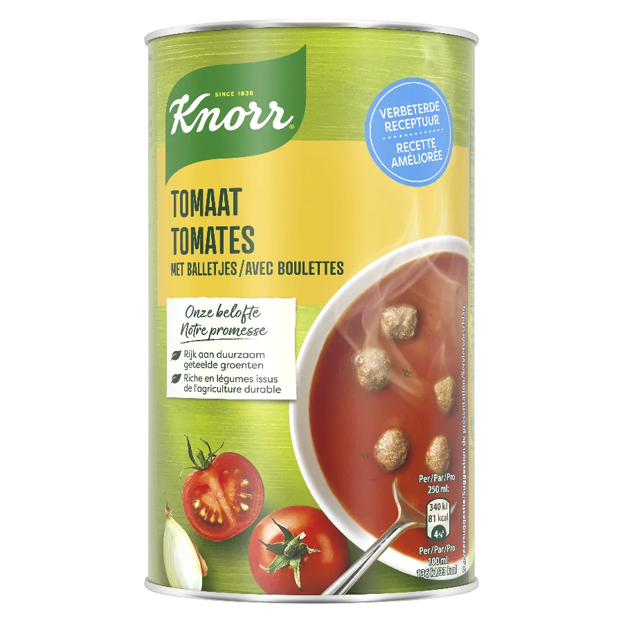 KNORR TOMATENSOEP MET BALLETJES BLIK