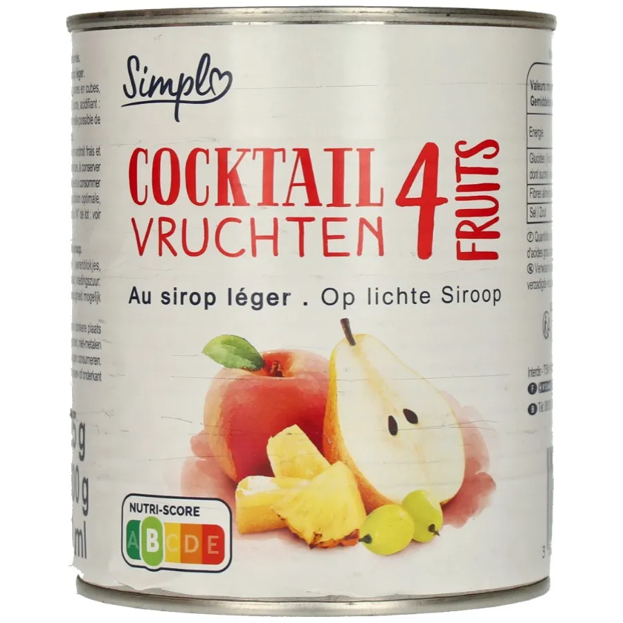 SIMPL FRUITCOCKTAIL OP LICHTE SIROOP BLIK
