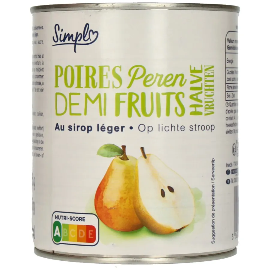 SIMPL HALVE PEREN OP LICHTE SIROOP BLIK