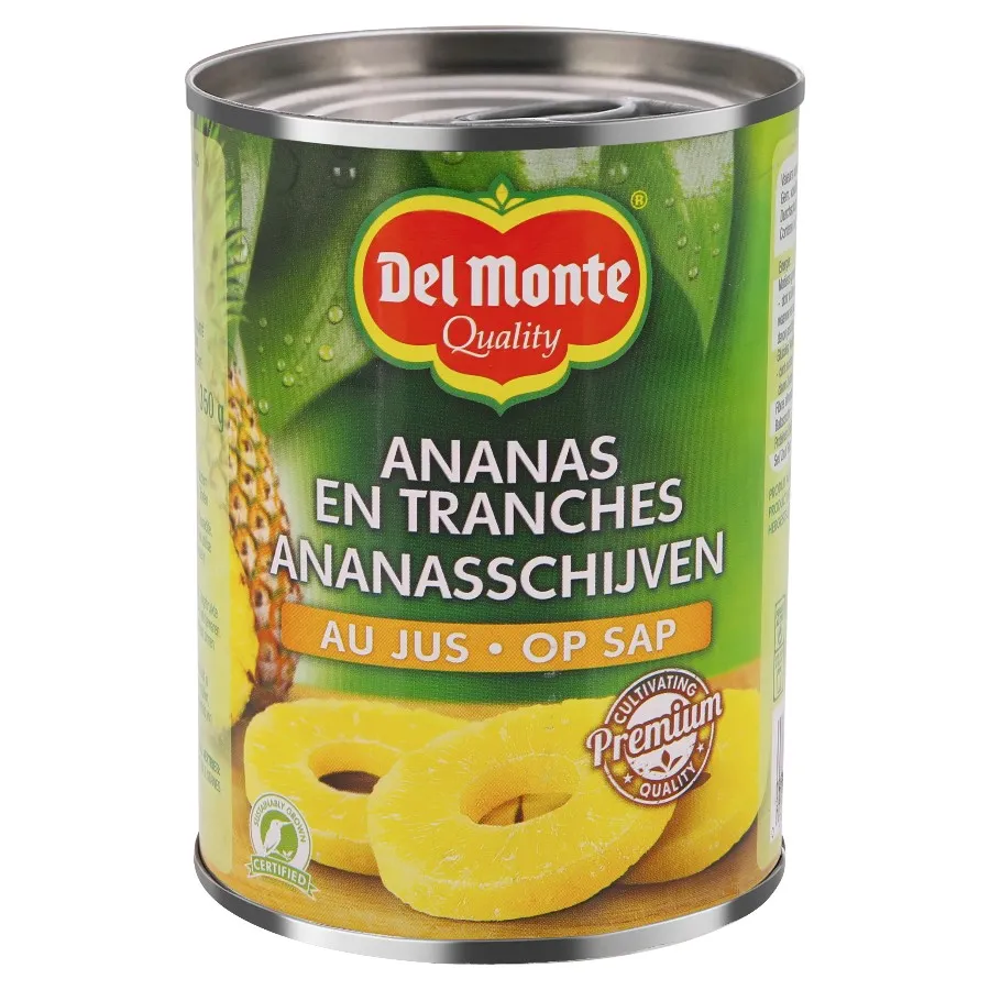 DEL MONTE ANANASSCHIJVEN OP SAP - 10 STUKS BLIK